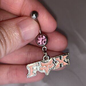 Pink Fox Dangle Belly Ring